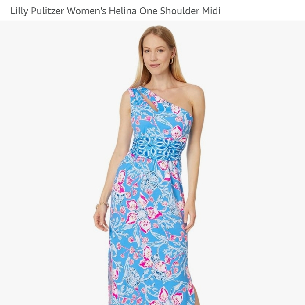 Nwt XL Lilly Pulitzer Asymmetrical Blue and Pink Floral Dress